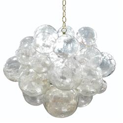 Muriel Clear Resin Bubbled Brass Chain Chandelier