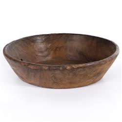 Phil Rustic Lodge Brown Wood Decorative Round Bowl