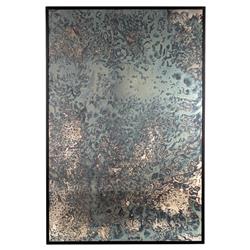 Ponce Industrial Loft Black Iron Frame Acid Wash Glass Rectangular Floor Mirror