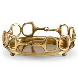 Clark Hollywood Regency Gold Cast Brass Tray - Small