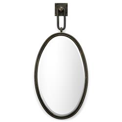 Leland Modern Classic Brown Iron Round Wall Mounted Mirror