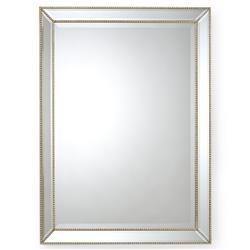 Saphira Modern Classic Gold Iron Beveled Rectangular Wall Mirror
