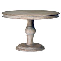 Art French Country Grey Mango Wood Round Pedestal Dining Table - 47"W