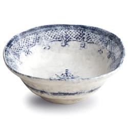 Burano Coastal White Ceramic Blue Lace Cereal Bowl