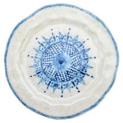 Burano Coastal White Ceramic Blue Lace Salad Plate
