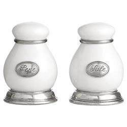 Tuscan French Country White Ceramic Salt and Pepper Shaker