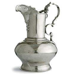 Vintage French Silver Pewter Fluted Pitcher