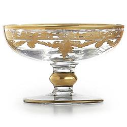Baroque Hollywood Regency Gold Accent Glass Soap Dish Bowl