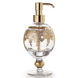 Baroque Hollywood Regency Gold Accent Glass Soap Dispenser