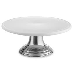 Tuscan French Country White Ceramic Cake Stand