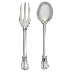 Peltro French Silver Pewter Salad Server Pair