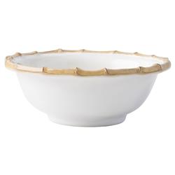 Juliska Natural Bamboo Rim White Ceramic Cereal Bowl