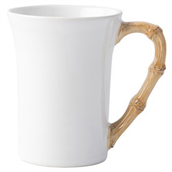 Juliska Natural Bamboo Handle White Ceramic Mug