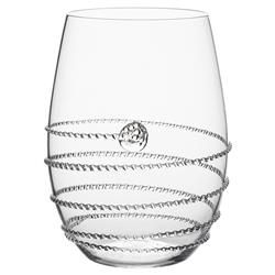 Juliska Amalia Modern Classic Clear Bohemian Stemless White Wine Glass