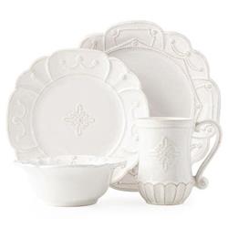 Juliska Jardins du Monde Whitewash Ceramic 4 Piece Place Setting