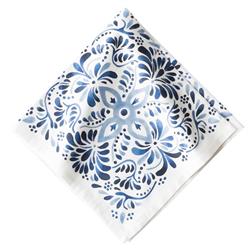 Juliska Iberian Journey Indigo Coastal White Cotton Napkin