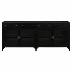 Katren Industrial Matte Black Metal Brass Box Media Cabinet