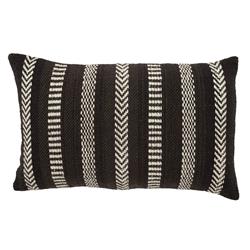 Papyrus Global Black Striped Indoor Outdoor Lumbar Pillow - 13x21