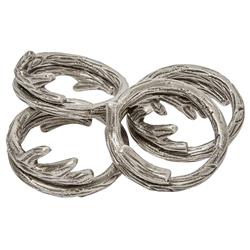 Tara Modern Classic Antiqued Pewter Napkin Ring - Set of 4