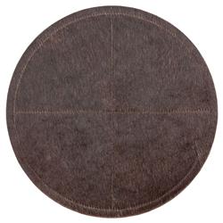 Tanner Rustic Brown Hide Round Placemat - Set of 2