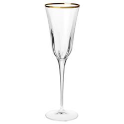 Optical Modern Classic Gold Rim Clear Glass Champagne Flute