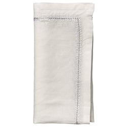 Jardin Modern White Embroidered Linen Napkin - Set of 4