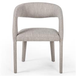 Alexander Mid Century Modern Light Grey Performance Dining Arm Chair