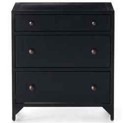 Stancil Industrial Loft Black Iron 3 Drawer Nightstand