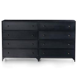 Stancil Industrial Loft Black Iron 8 Drawer Double Dresser