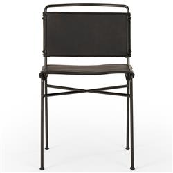 Oxton Industrial Loft Black Seat Iron Frame Dining Side Chair