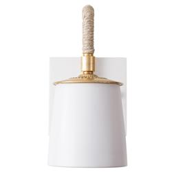 Murray Coastal Beach White Ceramic Brass Metal Armed Sconce