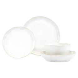 Forma Cloud Modern Classic White Stoneware 4 Piece Place Setting