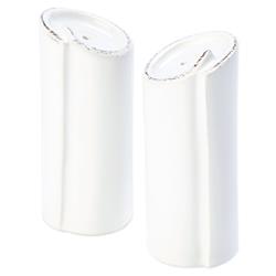 Lastra Modern Classic White Stoneware Salt and Pepper Shakers