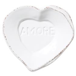 Lastra French Country White Stoneware Heart Mini Amore Decorative Dish