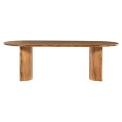 Paris Rustic Lodge Light Brown Acacia Wood Oval Dining Table - 94&quot;