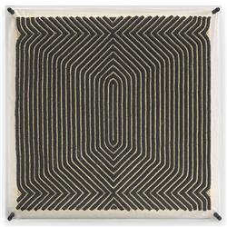 Palecek Kuba Black Coconut Shell Black Abstract Acrylic Frame Mixed Media