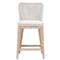 Kailey Coastal Beach White Performance Seat Woven Rope Mahogany Frame Counter Stool|Kathy Kuo Home