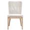 Kailey Coastal Beach White Performance Woven Rope Mahogany Frame Dining Side Chair - Set of 2|Kathy Kuo Home