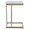 Amirah Hollywood Regency White Marble Top Gold Iron Rectangular C Side Table|Kathy Kuo Home