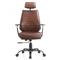Reid Industrial Tufted Brown Upholstered Silver Iron Adjustable Office Chair