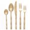 Liliana Hollywood Gold Stainless Steel 5 Piece Flatware Set|Kathy Kuo Home