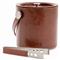 Bristol Rustic Lodge Brown Leather Ice Bucket with Tong|Kathy Kuo Home