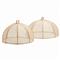 Rachel Beige Woven Sinamay Round Serveware Food Cover - Set of 2|Kathy Kuo Home