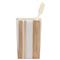 Pigeon and Poodle Ashford Mid Century Brown Bamboo White Striped Brush Holder|Kathy Kuo Home