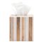 Pigeon and Poodle Ashford Mid Century Brown Bamboo White Striped Tissue Box|Kathy Kuo Home