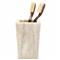 Pigeon and Poodle Athlone Modern Classic Beige Marble Brush Holder|Kathy Kuo Home