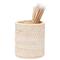Pigeon and Poodle Dalton Coastal Beach Whitewash Rattan Brush Holder|Kathy Kuo Home