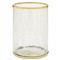 Pigeon and Poodle Pomaria Hollywood Gold Accent Clear Glass Waste Basket|Kathy Kuo Home