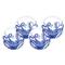 Lucy Coastal Beach Blue Porcelain Canape Plate - Set of 4|Kathy Kuo Home