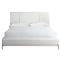 Jhay Modern Classic White Performance Upholstered Silver Metal Bed - King|Kathy Kuo Home